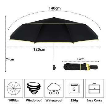 Double Golf Umbrella Rain Women Windproof 3Floding Large Male Women Umbrella fully-Automatic Business Umbrella For Men Paraguas
Double Golf Umbrella Rain Women Windproof 3Floding Large Male Women Umbrella fully-Automatic Business Umbrella For Men Paraguas