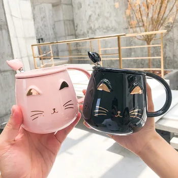 400ML Korean Coffee Cup with Lid Spoon Creative Simple Embossed Cat Couple Mug Children's Milk Breakfast Cup Cat Mug
400ML Korean Coffee Cup with Lid Spoon Creative Simple Embossed Cat Couple Mug Children's Milk Breakfast Cup Cat Mug