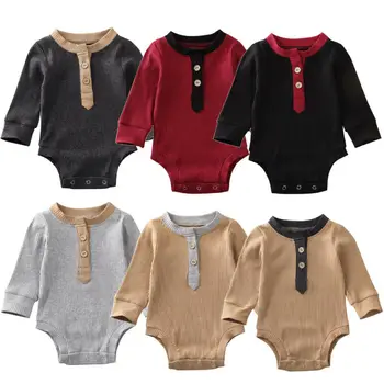 2020 New Spring Autumn Newborn Baby Boy Girls Ribbed Knitted Button Rompers Gentleman Playsuits Jumpsuit Warm Outfit Clothes
2020 New Spring Autumn Newborn Baby Boy Girls Ribbed Knitted Button Rompers Gentleman Playsuits Jumpsuit Warm Outfit Clothes