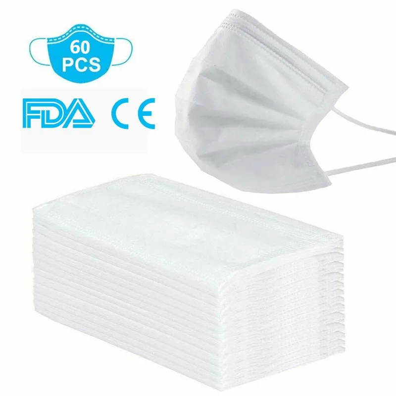 20/40/60Pcs 3-Ply Anti-Dust Disposable Salon Earloop Face Mouth Masks White Safety Masks PM2.5 Influenza Bacterial
20/40/60Pcs 3-Ply Anti-Dust Disposable Salon Earloop Face Mouth Masks White Safety Masks PM2.5 Influenza Bacterial