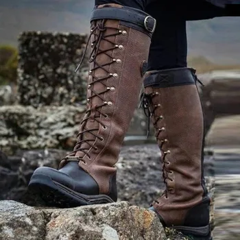 Tall Size 35-43 Vintage Tie Buttons Boots Women Shoes Autumn Winter Brown Round Head Zipper Slip-On Boots Ladies Shoes 
Tall Size 35-43 Vintage Tie Buttons Boots Women Shoes Autumn Winter Brown Round Head Zipper Slip-On Boots Ladies Shoes