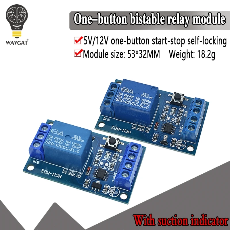 5V 12V Single Bond Button Bistable Relay Module Modified Car Start and Stop Self-Locking Switch One Key
5V 12V Single Bond Button Bistable Relay Module Modified Car Start and Stop Self-Locking Switch One Key