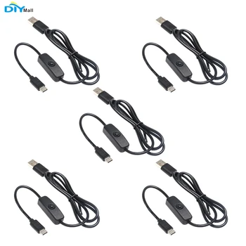5pcs Power Switch Line with button switch for Raspberry Pi 4 Type-c Interface 5V 3A 1m USB Power Supply Line
5pcs Power Switch Line with button switch for Raspberry Pi 4 Type-c Interface 5V 3A 1m USB Power Supply Line