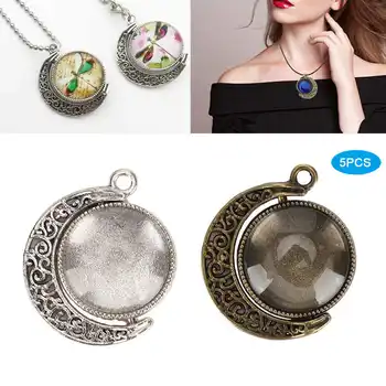 18mm Double Sided Moon Rotation Pendant Base Tray Round Glass Domes Jewelry DIY Tools Accessories Kit
18mm Double Sided Moon Rotation Pendant Base Tray Round Glass Domes Jewelry DIY Tools Accessories Kit