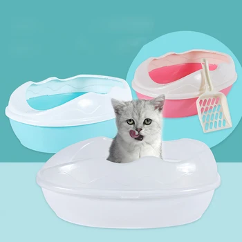 Creative Curved Small Semi-Enclosed Cat Litter Box Simple Plastic Anti Splash Kitten Toilet Home Pet Supplies Accessories 
Creative Curved Small Semi-Enclosed Cat Litter Box Simple Plastic Anti Splash Kitten Toilet Home Pet Supplies Accessories