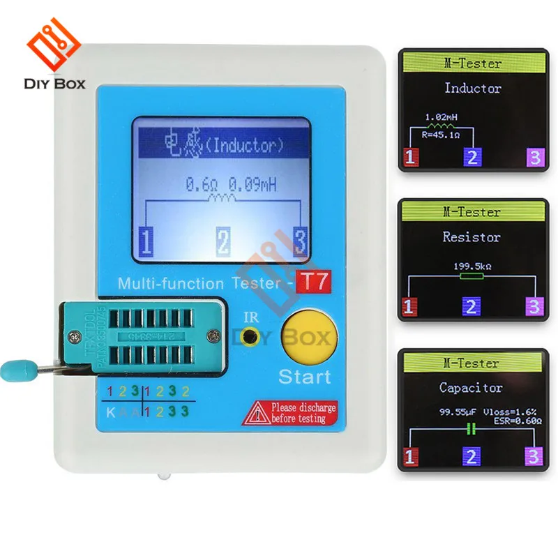 LCR-T7 Transistor Tester TFT Diode Triode Capacitance Meter LCR Meter NPN PNP MOSFET IR Multifunction Tester Multimeter
LCR-T7 Transistor Tester TFT Diode Triode Capacitance Meter LCR Meter NPN PNP MOSFET IR Multifunction Tester Multimeter