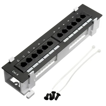 Network Tool Kit 12 Port CAT6 Patch Panel RJ45 Networking Wall Mount Rack with Surface Wall Mount Bracket
Network Tool Kit 12 Port CAT6 Patch Panel RJ45 Networking Wall Mount Rack with Surface Wall Mount Bracket
