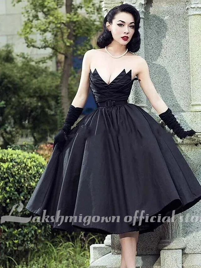 Черные Свадебные платья а-силуэта с V-образным вырезом длиной ниже колена Тюль