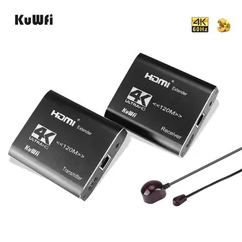 KuWFi 4K HDMI Network Extender Over Single Cat5e/Cat6 Ethernet Cable RJ45 120M IR Remote Transmitter Receiver for PS4
KuWFi 4K HDMI Network Extender Over Single Cat5e/Cat6 Ethernet Cable RJ45 120M IR Remote Transmitter Receiver for PS4