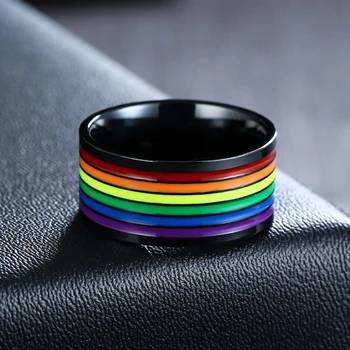 Vnox Mens Stainless Steel Enamel Rainbow LGBTQ Pride Rings for Gay Lesbian Basic Bands Jewelry
Vnox Mens Stainless Steel Enamel Rainbow LGBTQ Pride Rings for Gay Lesbian Basic Bands Jewelry