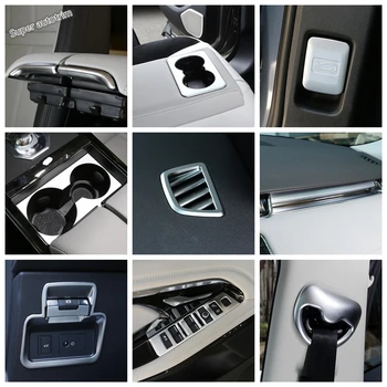 Matte Interior Refit Kit Steering Wheel / Central Control Strip / Air AC Panel Cover Trim For Range Rover Evoque L551 2020 2021