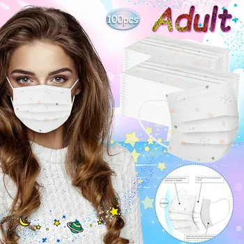20/100pcsMasque Mascarillas Fast delivery Máscara mascaras de adulto Disposable Face Mask Headband Industrial 3Ply Ear Loop