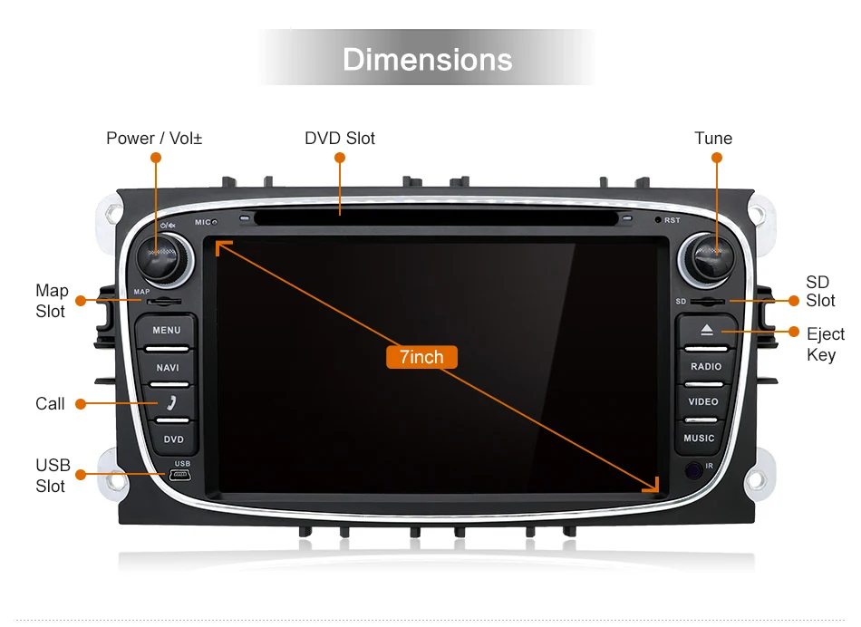 Sale 2 din Android Car DVD Multimedia Player GPS Navi For Ford For Focus2 Mondeo Galaxy Wifi Audio Radio Stereo Head Unit Free Canbus 8
