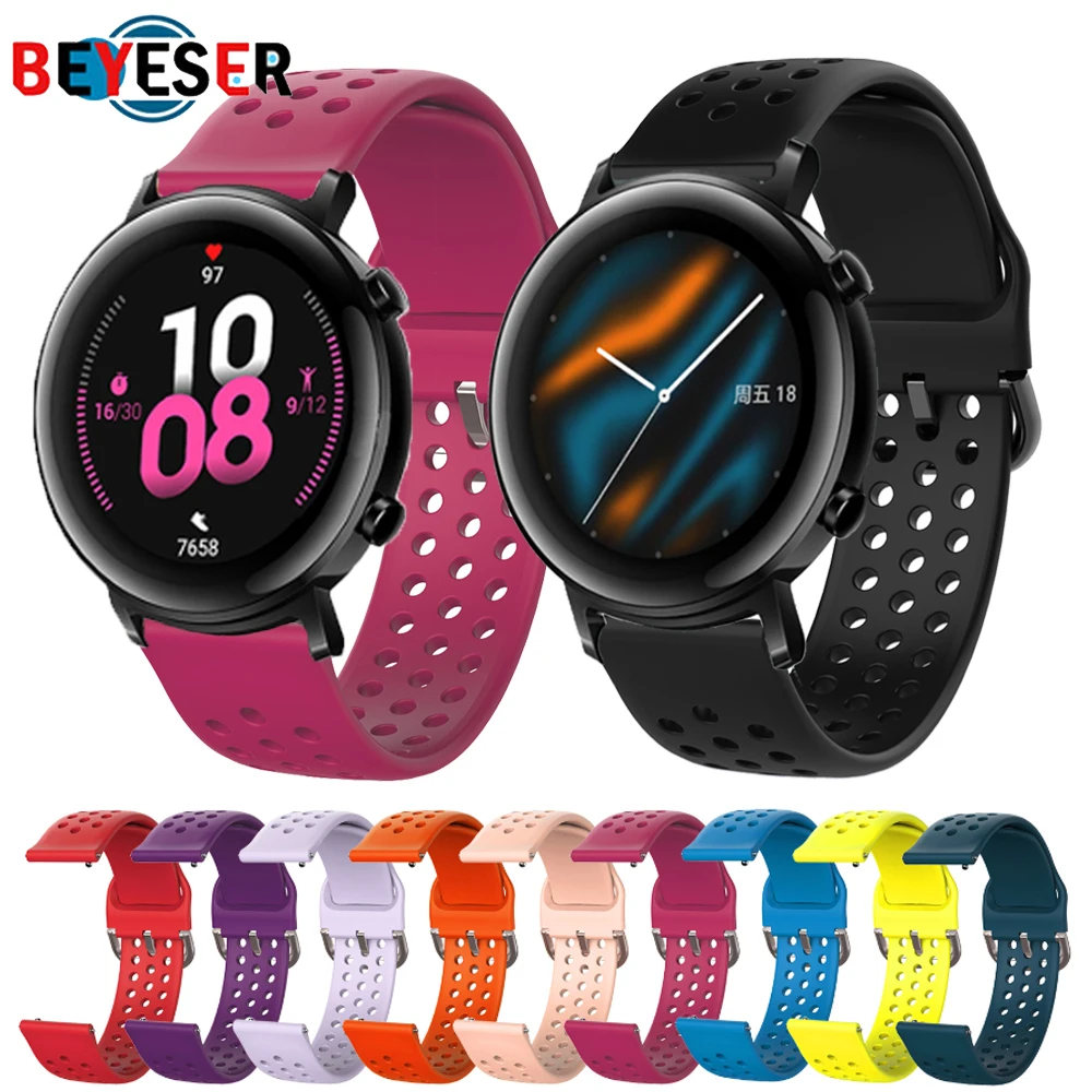 

20mm Sport colorful Silicone WatchBand For HUAWEI WATCH GT 2 42mm Smart watch Replacement Strap For Samsung Galaxy watch active2