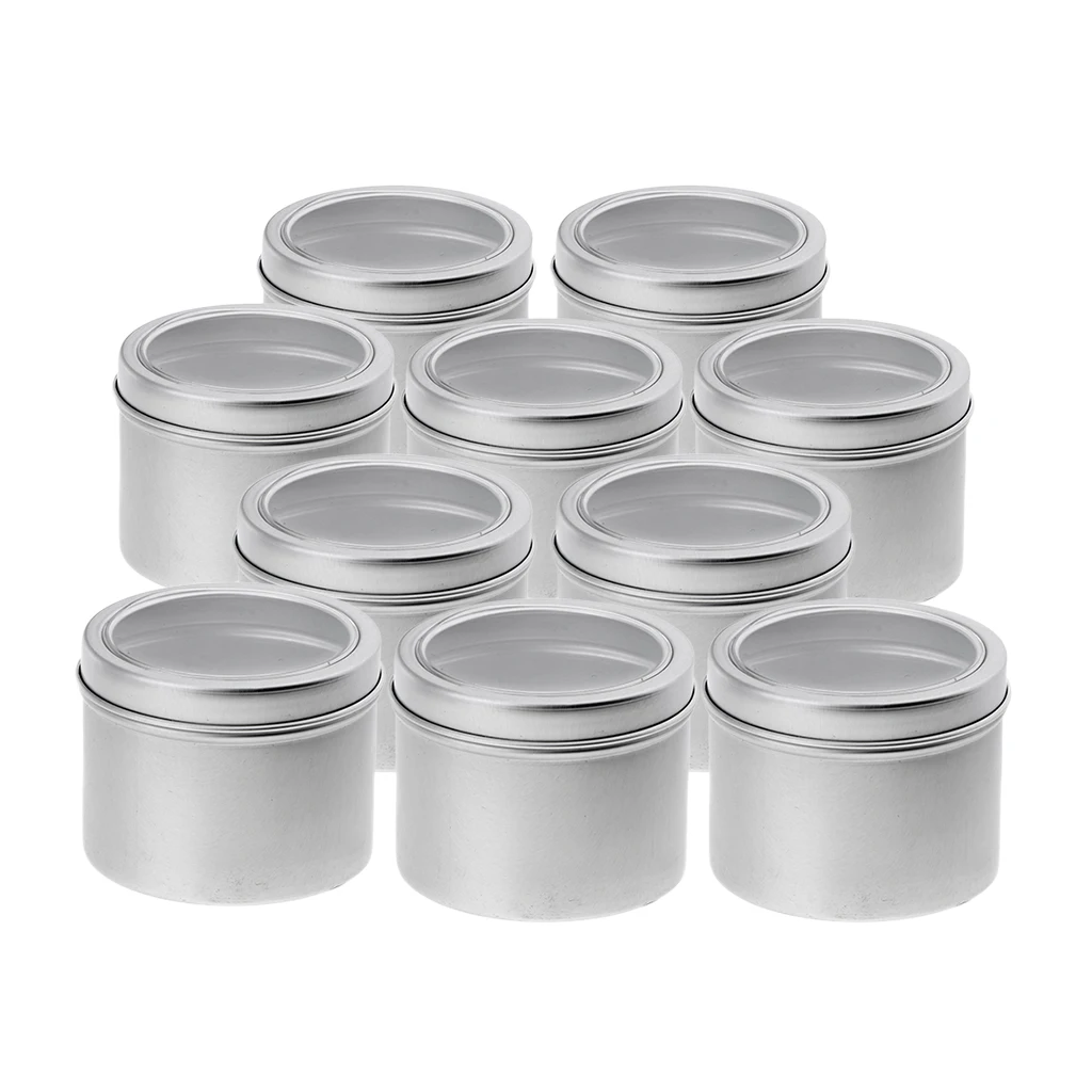 10pcs 100ml Make-up Aluminium Pot Jar Tin Lip Balm Container Salves Tea Jar 10pcs 100ml Make-up Aluminium Pot Jar Tin Lip Balm Container Salves Tea Jar