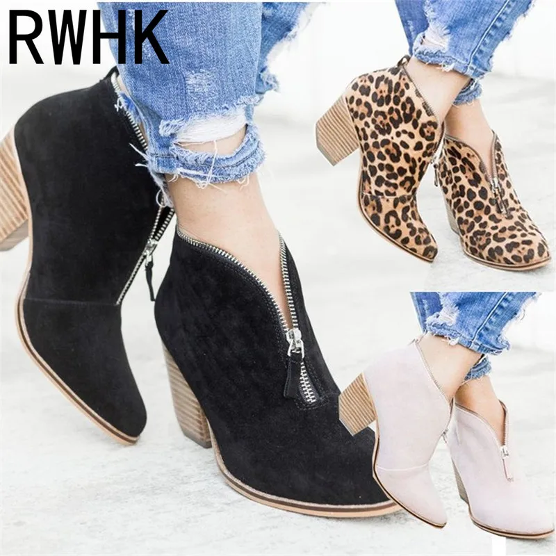 RWHK Women Shoes Fashion Ankle Martin Boots Short Boots Pointed solid Martin boots Front zipper single shoes big size 35-43 M044
RWHK Women Shoes Fashion Ankle Martin Boots Short Boots Pointed solid Martin boots Front zipper single shoes big size 35-43 M044