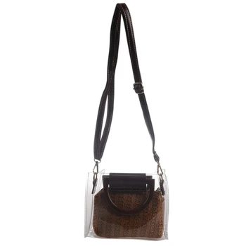 Women Clear Bags Summer Straw Crossbody Shoulder Bags Two Piece Women Transparent Bags Handbag Clutch Purse Brown
Women Clear Bags Summer Straw Crossbody Shoulder Bags Two Piece Women Transparent Bags Handbag Clutch Purse Brown