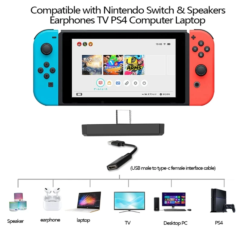 Wireless Bluetooth Adapter USB Transmitter Voice Frequency Headset Receiver 3.5mm plug for Nintend Switch PS4 PC
Wireless Bluetooth Adapter USB Transmitter Voice Frequency Headset Receiver 3.5mm plug for Nintend Switch PS4 PC