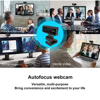 Auto Focus 360 Degree Rotation 1080P Camera Built-in Microphone HD Video Call USB 2.0 5 Million Pixels Computer Webcam
Auto Focus 360 Degree Rotation 1080P Camera Built-in Microphone HD Video Call USB 2.0 5 Million Pixels Computer Webcam