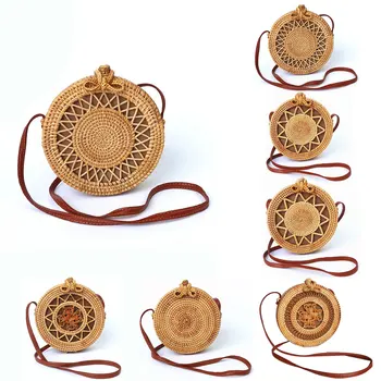 2019 Woven Rattan Bag Round Straw Shoulder Bag Small Beach HandBags Women Summer Hollow Handmade Messenger Crossbody Bags
2019 Woven Rattan Bag Round Straw Shoulder Bag Small Beach HandBags Women Summer Hollow Handmade Messenger Crossbody Bags