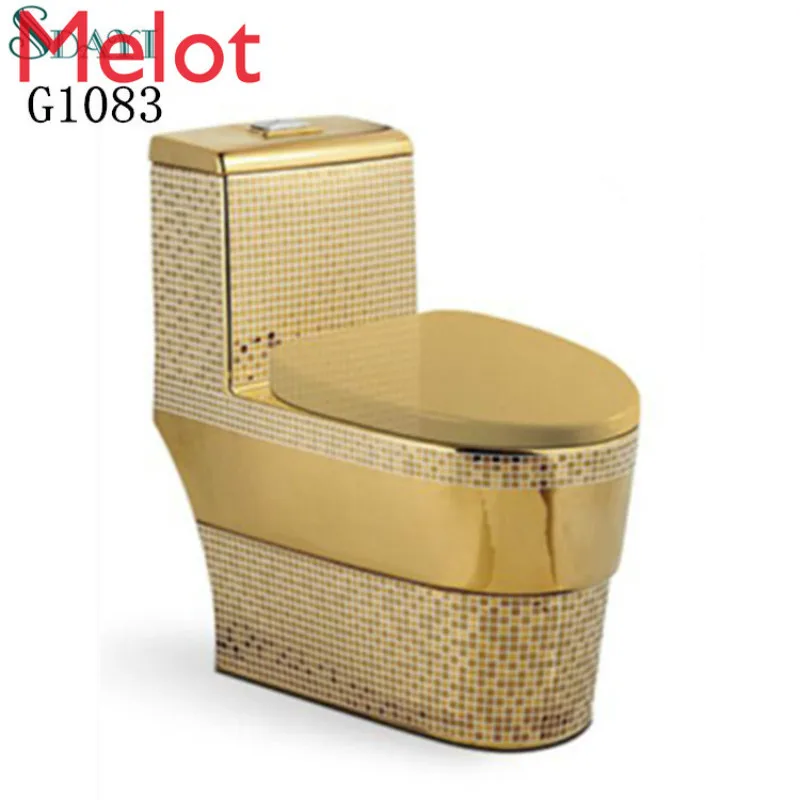 

Inodoro de certera chapado en oro, asiento de inodoro de color dorado, wc, Baño