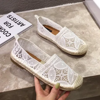 2020 Women Loafers Hemp Bottom Espadrilles Lace Designers Round Toe Woman Casual Flats Brand Breathable Slip On Fisherman Shoes 
2020 Women Loafers Hemp Bottom Espadrilles Lace Designers Round Toe Woman Casual Flats Brand Breathable Slip On Fisherman Shoes
