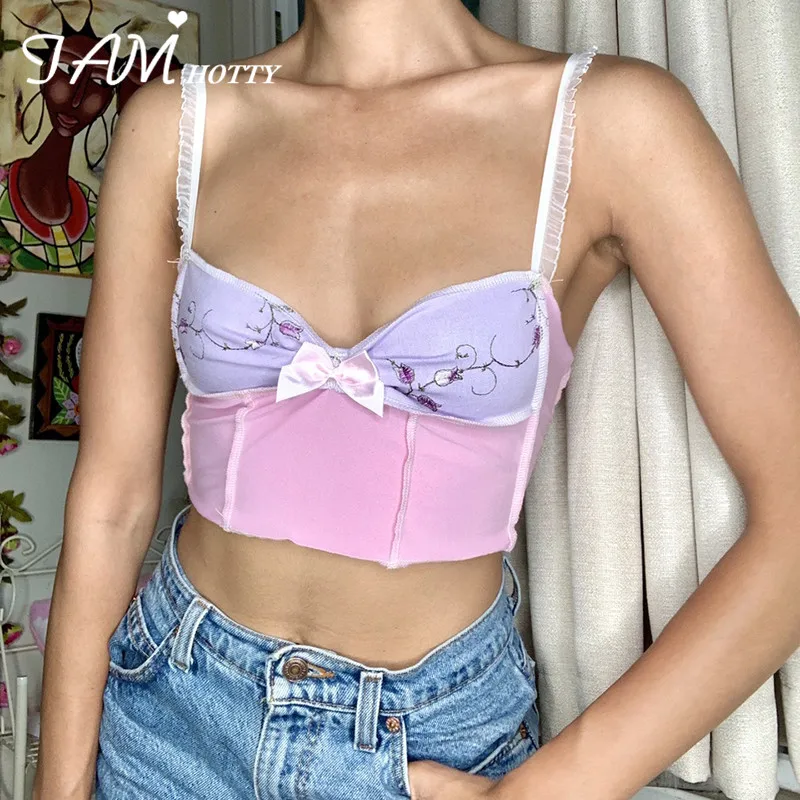 Butterfly Spaghetti Strap Lace Women's Cami Kawaii Harajuku Patchwork Floral Print Y2K Aesthetic Crop Top Camisole 90s Iamhotty
Butterfly Spaghetti Strap Lace Women's Cami Kawaii Harajuku Patchwork Floral Print Y2K Aesthetic Crop Top Camisole 90s Iamhotty