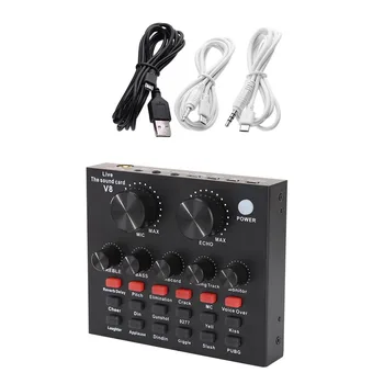 V8 Bluetooth Audio USB Headset Microphone Webcast Live Sound Card 112 kinds of Electric Sound Broadcast for Phone Computer PC
V8 Bluetooth Audio USB Headset Microphone Webcast Live Sound Card 112 kinds of Electric Sound Broadcast for Phone Computer PC