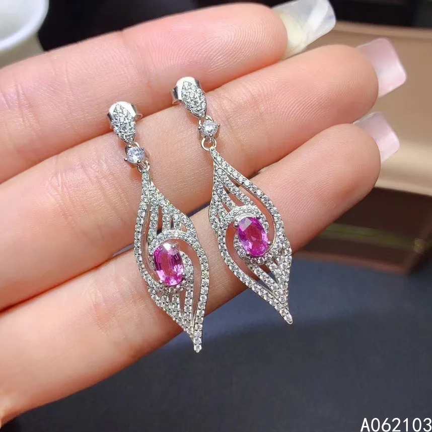KJJEAXCMY fine jewelry 925 sterling silver inlaid natural pink sapphire women vintage personality gem Earrings support detection
KJJEAXCMY fine jewelry 925 sterling silver inlaid natural pink sapphire women vintage personality gem Earrings support detection