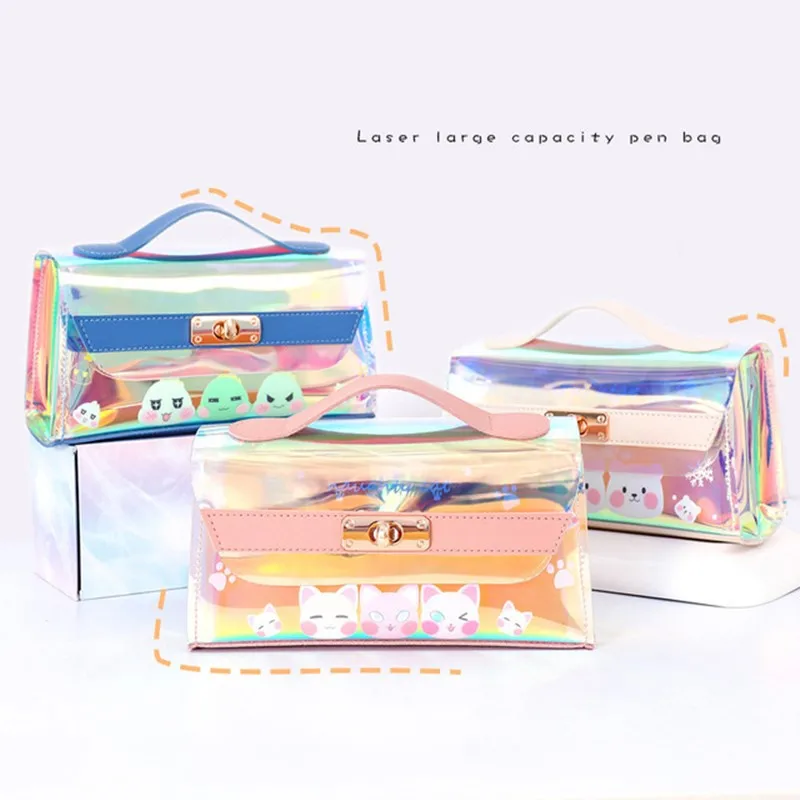 Kawaii Portable Cat Pencil Case Laser PU Large Capacity Cosmetic Bag Cute Pen Bag Box Pouch School Office Supplies Stationary
Kawaii Portable Cat Pencil Case Laser PU Large Capacity Cosmetic Bag Cute Pen Bag Box Pouch School Office Supplies Stationary