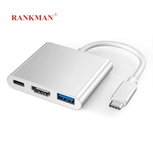 Rankman Type C to 4K HDMI-compatible USB C 3.0 VGA Adapter Dock Hub for Macbook HP Zbook Samsung S20 Dex Huawei P30 Xiaomi 11 TV Rankman Type C to 4K HDMI-compatible USB C 3.0 VGA Adapter Dock Hub for Macbook HP Zbook Samsung S20 Dex Huawei P30 Xiaomi 11 TV