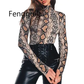Sexy Snake Print 2020 New Women Autumn Winter Coveralls Slim Primer High-collar Long-sleeve T-shirt Wome Ladies Bottoming Shirt
Sexy Snake Print 2020 New Women Autumn Winter Coveralls Slim Primer High-collar Long-sleeve T-shirt Wome Ladies Bottoming Shirt