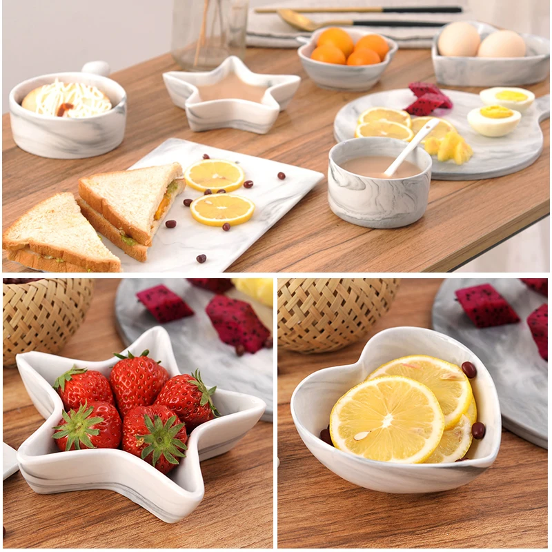 Ceramic Bowl High Temperature Resistant Heart Star Shaped Fruits Plate Marble Texture Tableware TB Sale
Ceramic Bowl High Temperature Resistant Heart Star Shaped Fruits Plate Marble Texture Tableware TB Sale
