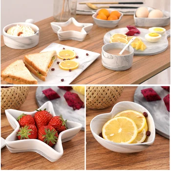 Ceramic Bowl High Temperature Resistant Heart Star Shaped Fruits Plate Marble Texture Tableware TB Sale
Ceramic Bowl High Temperature Resistant Heart Star Shaped Fruits Plate Marble Texture Tableware TB Sale