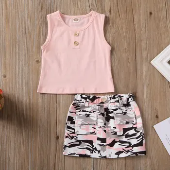 Pudcoco Toddler Baby Girl Clothes Solid Color Sleeveless Tops Camouflage Print Mini Skirt 2Pcs Outfits Casual Clothes
Pudcoco Toddler Baby Girl Clothes Solid Color Sleeveless Tops Camouflage Print Mini Skirt 2Pcs Outfits Casual Clothes