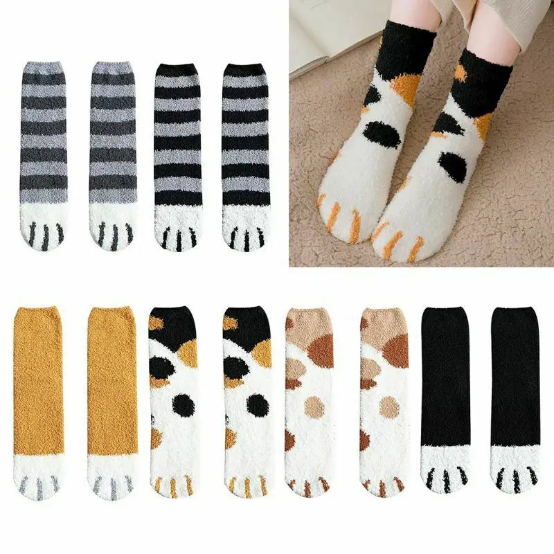 1 Pair Girls Winter Fluffy Fuzzy Warm Slipper Socks Cute Colorful Meow Cat Paws Printed Coral Velvet Plush Indoors Floor Hoisery
1 Pair Girls Winter Fluffy Fuzzy Warm Slipper Socks Cute Colorful Meow Cat Paws Printed Coral Velvet Plush Indoors Floor Hoisery