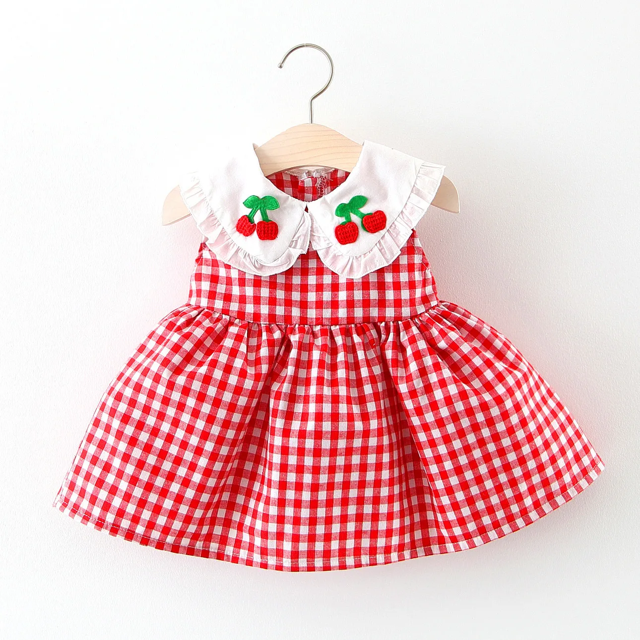 Summer Girls Dress Korean-style Fashion Plaid Cherry Large Lapel GIRL'S Vest Children Shirt a Generation of Fat
Summer Girls Dress Korean-style Fashion Plaid Cherry Large Lapel GIRL'S Vest Children Shirt a Generation of Fat