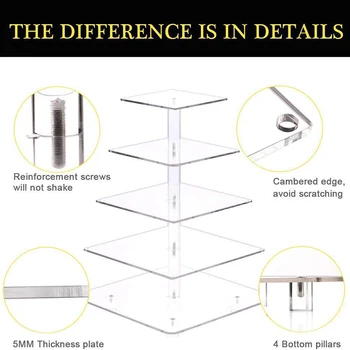 5-Layer Square LED Light Acrylic Cake Stand Holder Cake Display Rack For Party Wedding Birthday Festival Cake Stand Decoration
5-Layer Square LED Light Acrylic Cake Stand Holder Cake Display Rack For Party Wedding Birthday Festival Cake Stand Decoration
