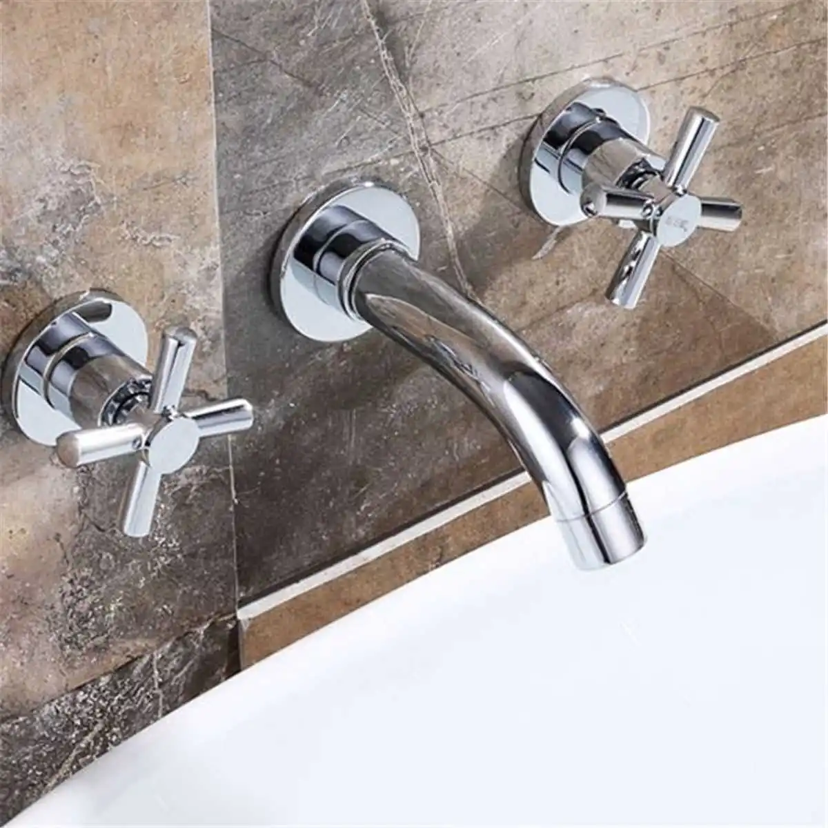 3-Hole Basin Faucet Mixer Tap Wall Mounted Chrome Solid Bathroom Kitchen Basin Mixer Tap Sink Faucet Dual Handles Hot Cold
3-Hole Basin Faucet Mixer Tap Wall Mounted Chrome Solid Bathroom Kitchen Basin Mixer Tap Sink Faucet Dual Handles Hot Cold