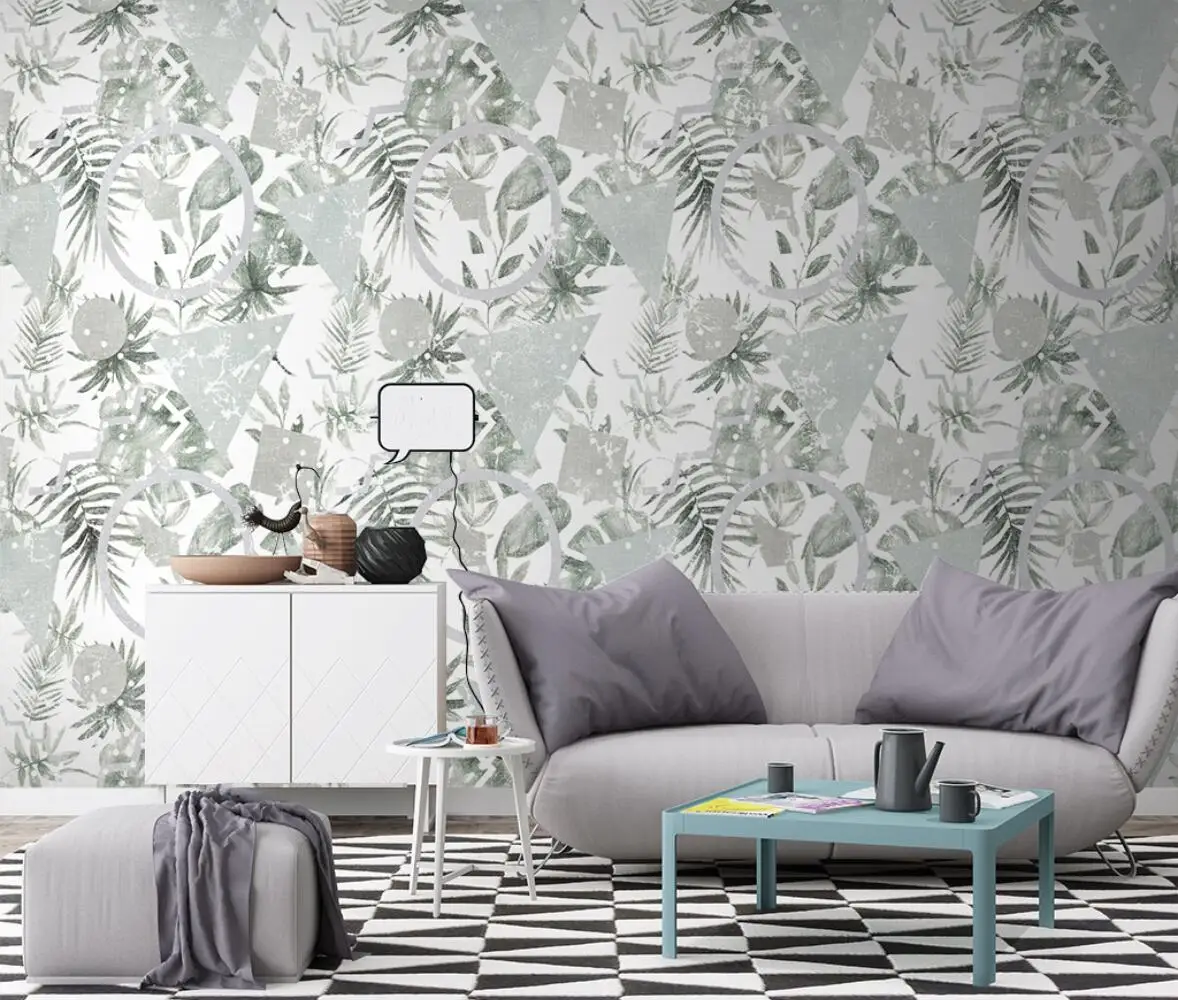 Custom wallpaper Nordic hand-painted tropical plants geometric image full of TV background wall decoration painting 3d wallpaper
Custom wallpaper Nordic hand-painted tropical plants geometric image full of TV background wall decoration painting 3d wallpaper