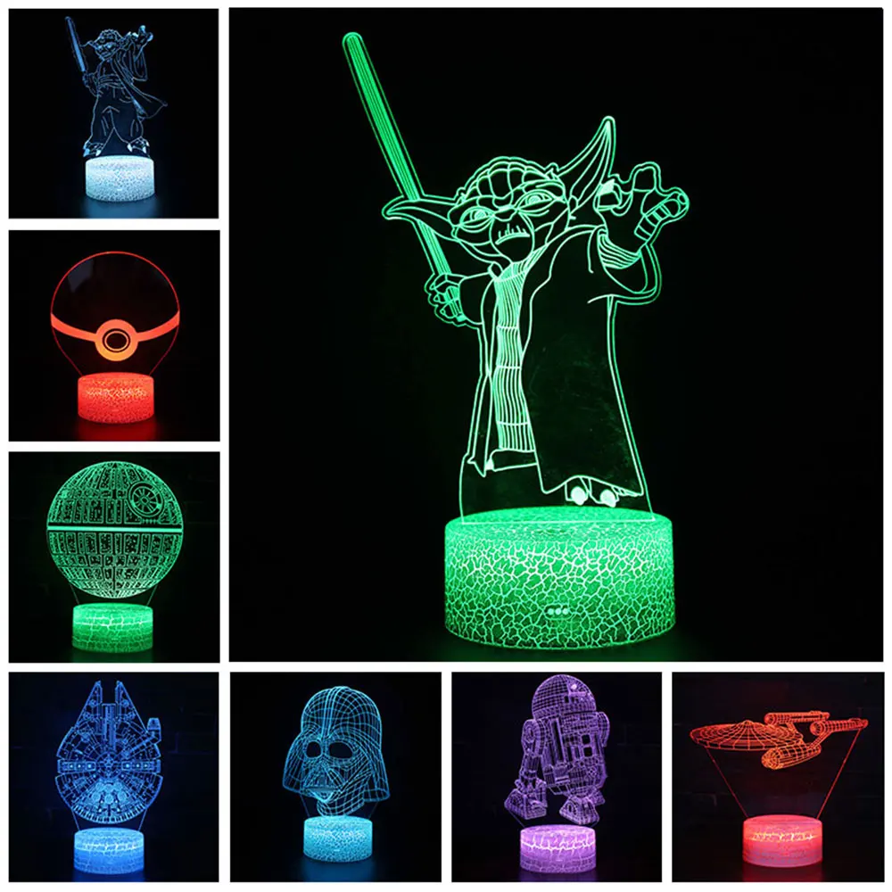 Star Wars Starship Darth Vader Figure Acrylic 3D Illusion LED Lamp NightLight Death Star Mask Baby Yoda Model Toys Children Gift
Star Wars Starship Darth Vader Figure Acrylic 3D Illusion LED Lamp NightLight Death Star Mask Baby Yoda Model Toys Children Gift