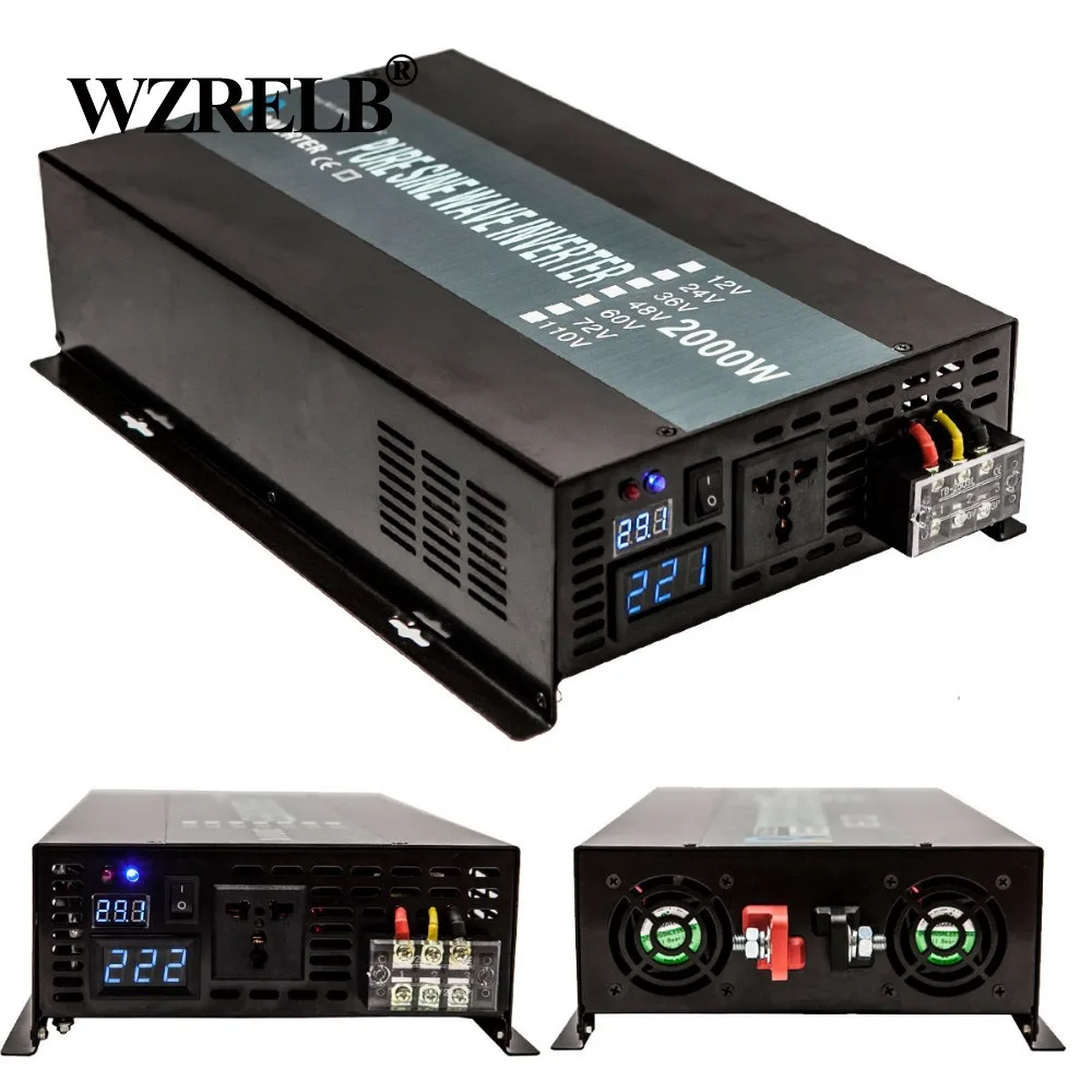 Pure Sine Wave Power Inverter 12V 220V DC to AC Converter 24V/48V to 110/120V/240V 2000W Generator Inverter Solar Panel Off Grid
Pure Sine Wave Power Inverter 12V 220V DC to AC Converter 24V/48V to 110/120V/240V 2000W Generator Inverter Solar Panel Off Grid