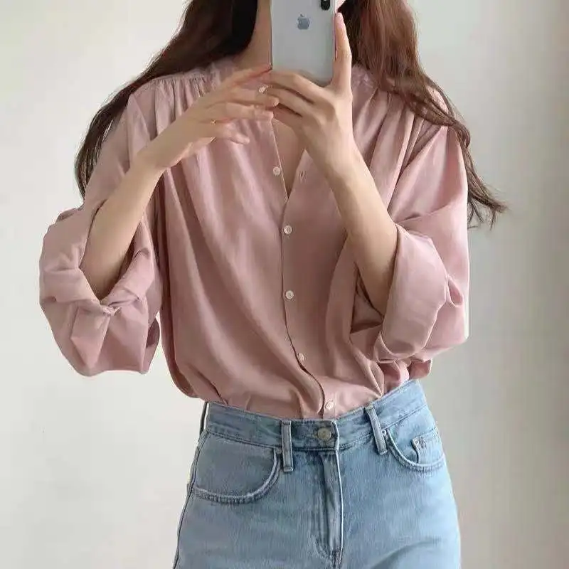 Women Blouse Spring Autumn Korean Style Versatile Temperament Gentle Wind Shirt Light Ripe Loose Long Sleeve Female Tops
Women Blouse Spring Autumn Korean Style Versatile Temperament Gentle Wind Shirt Light Ripe Loose Long Sleeve Female Tops