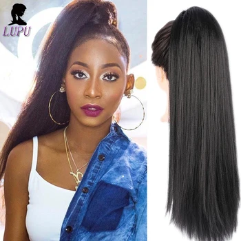 LUPU 20" Drawstring Ponytail Synthetic Hair Extension Clip In Afro Puff Kinky Straight Hair Tail Hairpieces With Elastic Band
LUPU 20" Drawstring Ponytail Synthetic Hair Extension Clip In Afro Puff Kinky Straight Hair Tail Hairpieces With Elastic Band