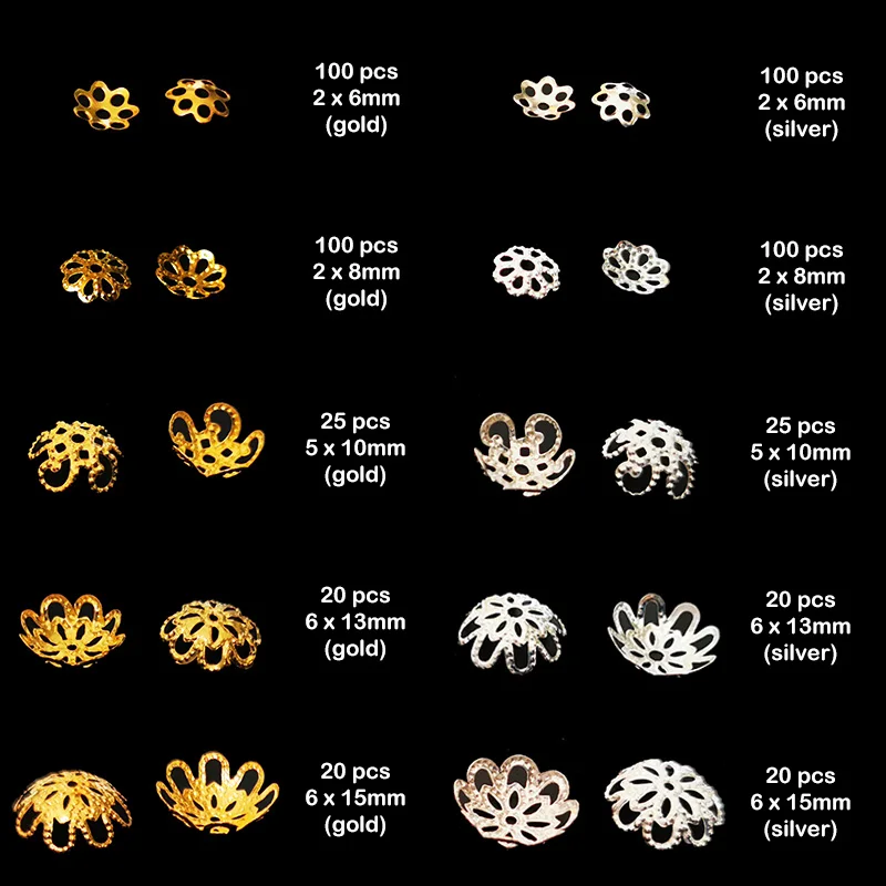 Free Shipping Approx:530pcs/lot(6~16mm) Mixed Alloy Flower Beads Caps End Caps Fitting Chain&Tassel jewelry findings DIY
Free Shipping Approx:530pcs/lot(6~16mm) Mixed Alloy Flower Beads Caps End Caps Fitting Chain&Tassel jewelry findings DIY