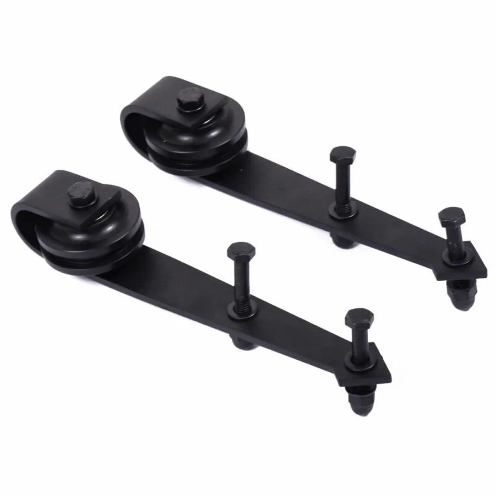 Sliding Barn Door Hardware Set Track Rail Kit Roller Steel Home Closet 2pcs