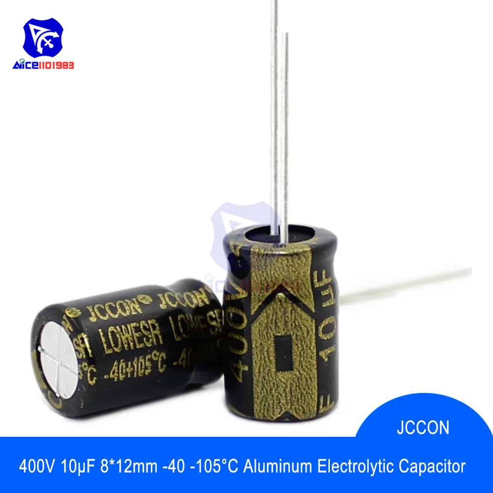 10PCS/Lot Aluminum Electrolytic Capacitor 400V 10μF 8x12mm High Frequency Low ESR -40 -105℃ 400V10μF 8*12mm Capacitor
10PCS/Lot Aluminum Electrolytic Capacitor 400V 10μF 8x12mm High Frequency Low ESR -40 -105℃ 400V10μF 8*12mm Capacitor