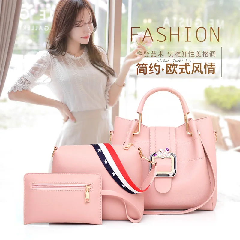 WOMEN'S Bag 2018 New Style Simple Different Size Bags Diamond Lock Three-piece Set Europe And America Shoulder Bag/ Hand Bag Sho
WOMEN'S Bag 2018 New Style Simple Different Size Bags Diamond Lock Three-piece Set Europe And America Shoulder Bag/ Hand Bag Sho
