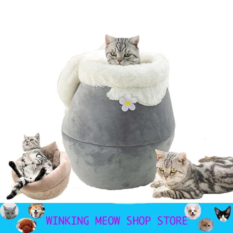 Winter Warm Cat Bed Plush Soft Portable Foldable Round Cute Cat House Cave Sleeping Bag Cushion Pet Bed Kittens Products Toy Dog 
Winter Warm Cat Bed Plush Soft Portable Foldable Round Cute Cat House Cave Sleeping Bag Cushion Pet Bed Kittens Products Toy Dog