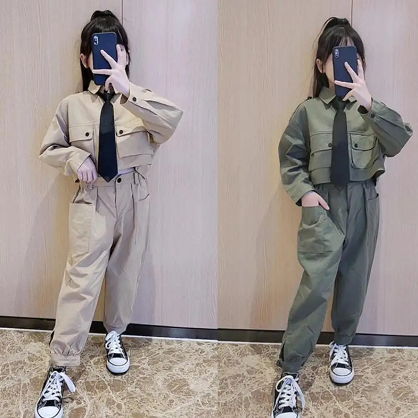 Children fashion Shirt top + pants 2pcs sets girls loose coats suits spring autumn new sets teenage clothes free tie ws1770
Children fashion Shirt top + pants 2pcs sets girls loose coats suits spring autumn new sets teenage clothes free tie ws1770